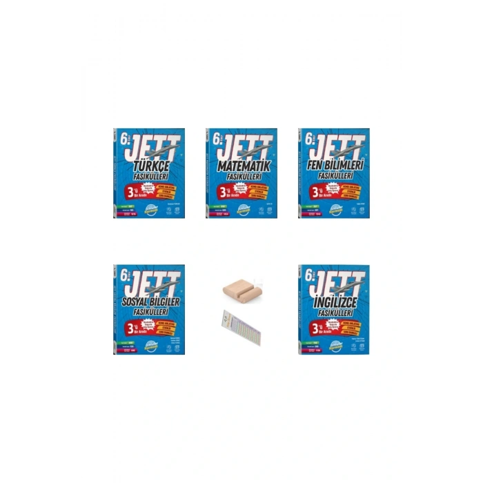 6. Sınıf JET Fasikülleri 5li SETİ Tüm Dersler (Türkçe Mat Fen Sos İNg) + Telefon Tutucu+Çözüm Ayracı