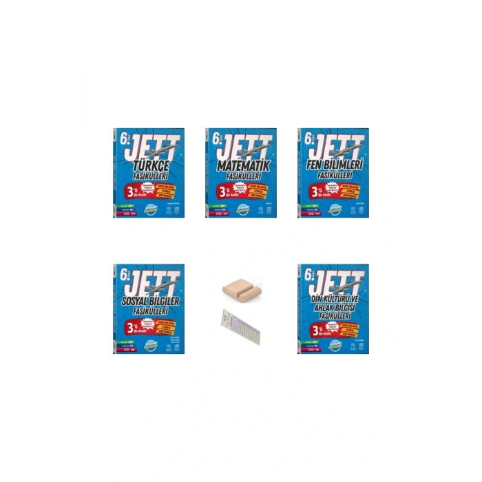6. Sınıf JET Fasikülleri SETİ Tüm Dersler (Türkçe Mat Fen Sos Din) + Telefon Tutucu + Çözüm Ayracı