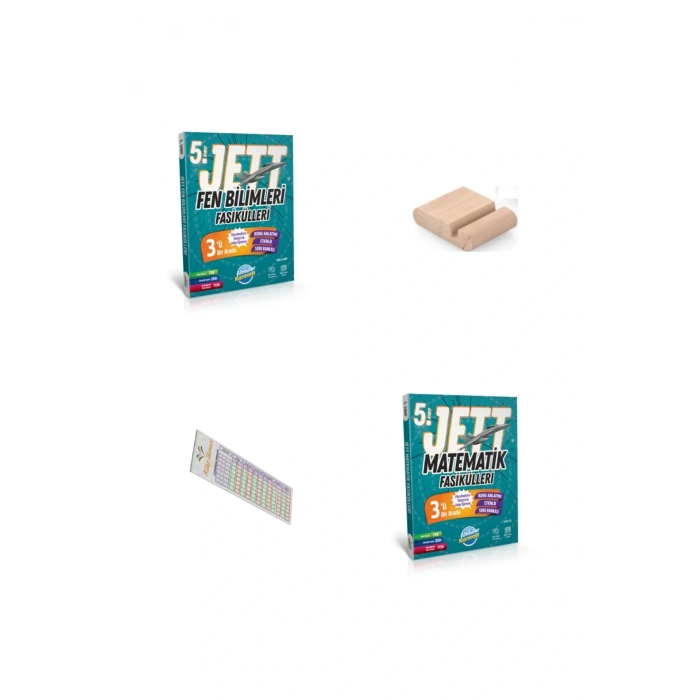 5. Sınıf JET Fen Bilimleri + Matematik Fasikülleri + 2025-2026 + Telefon Tutucu+Çözüm Ayracı