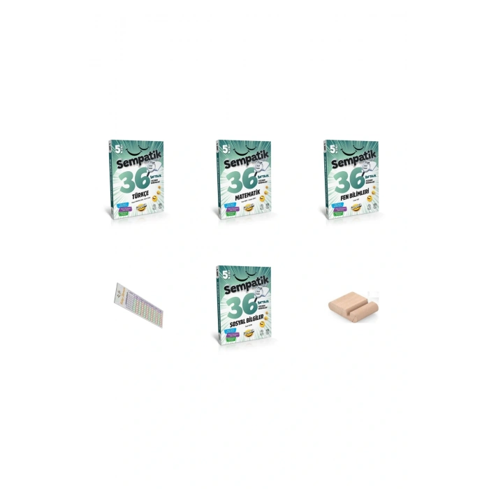 5. Sınıf Sempatik Haftalık Deneme Türkçe + Matematik +Fen+Sos 2025-2026 +Telefon Tutucu+Çözüm Ayracı