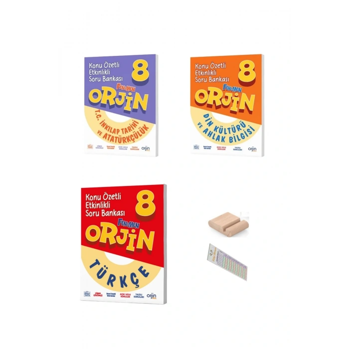 ORJİN 8. Sınıf Din İnkılap Türkçe Konu Özetli Soru Bankası 2025-2026 + Telefon Tutucu + Çözüm Ayracı