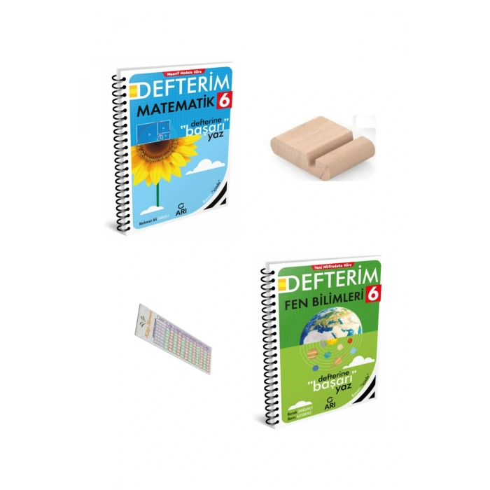 ARI 6. Sınıf Matematik + Fen Defterim YENİ MÜFREDAT 2026 + Telefon Tutucu + Çözüm Ayracı