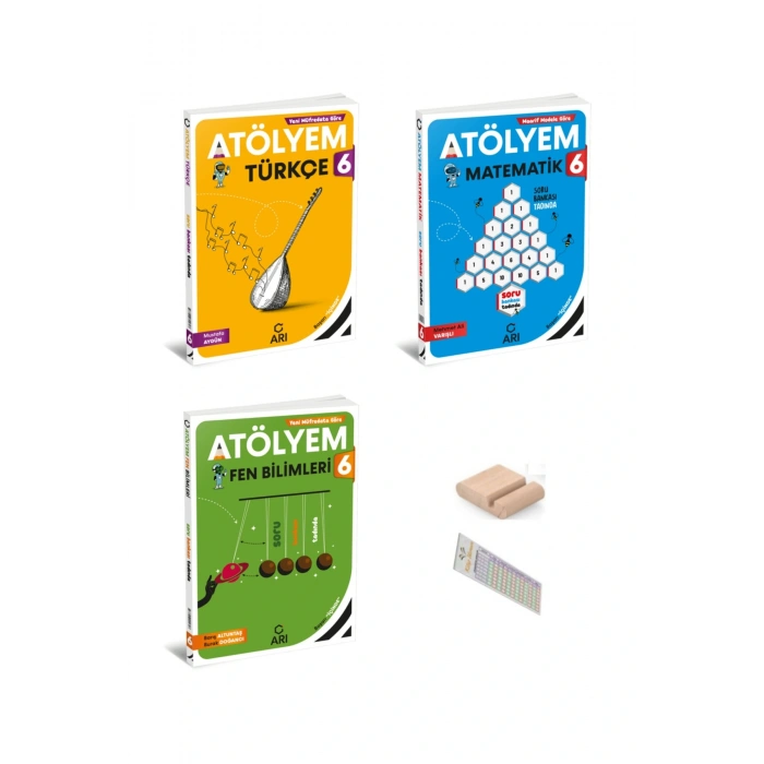 ARI 6. Sınıf Matematik Türkçe Fen Atölyem YENİ MÜFREDAT 2026 + Telefon Tutucu + Çözüm Ayracı