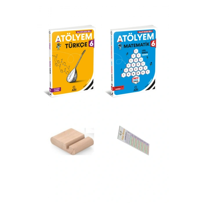 ARI 6. Sınıf Türkçe + Matematik Atölyem YENİ MÜFREDAT 2026 + Telefon Tutucu + Çözüm Ayracı