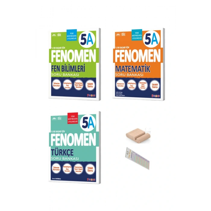 5 .Sınıf 5A Matematik Fen Türkçe Soru Bankası 2025-2026 +Telefon Tutucu +Çözüm Ayracı