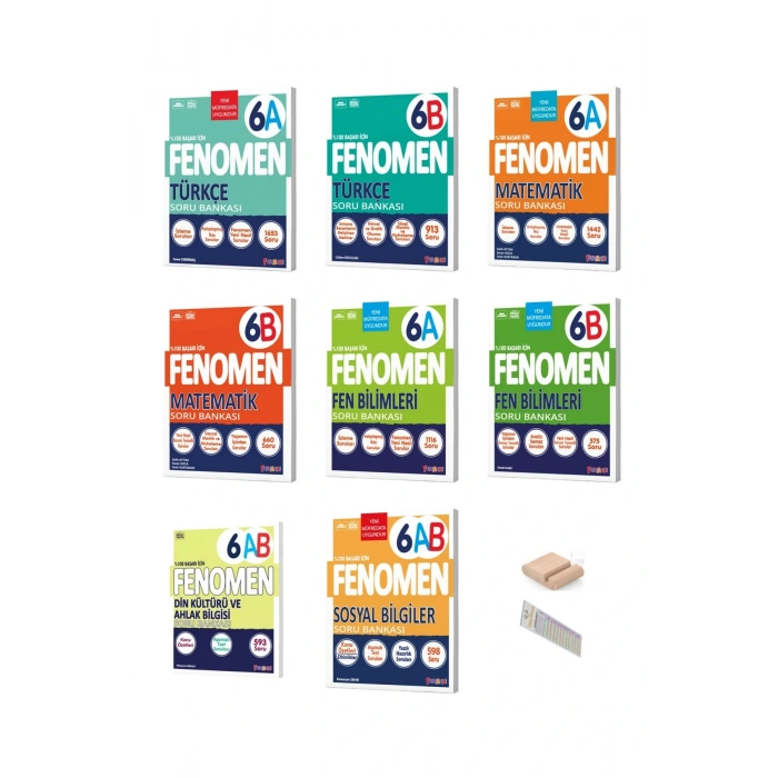 6.Sınıf 6A ve 6B Tüm Dersler Soru Bankası 2025-2026 +Telefon Tutucu +Çözüm Ayracı