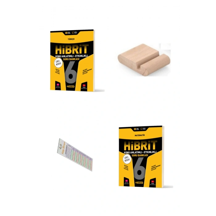 HIZ 6.Sınıf HİBRİT Türkçe Matematik Soru Bankası YENİ MÜFREDAT+Telefon Tutucu +Çözüm Ayıracı