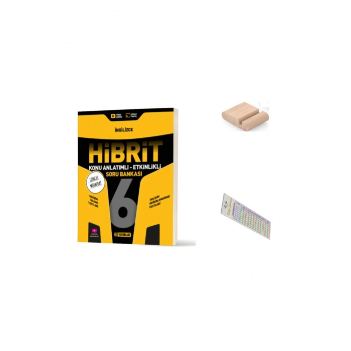 HIZ 6.Sınıf HİBRİT İngilizce Soru Bankası YENİ MÜFREDAT+Telefon Tutucu +Çözüm Ayıracı