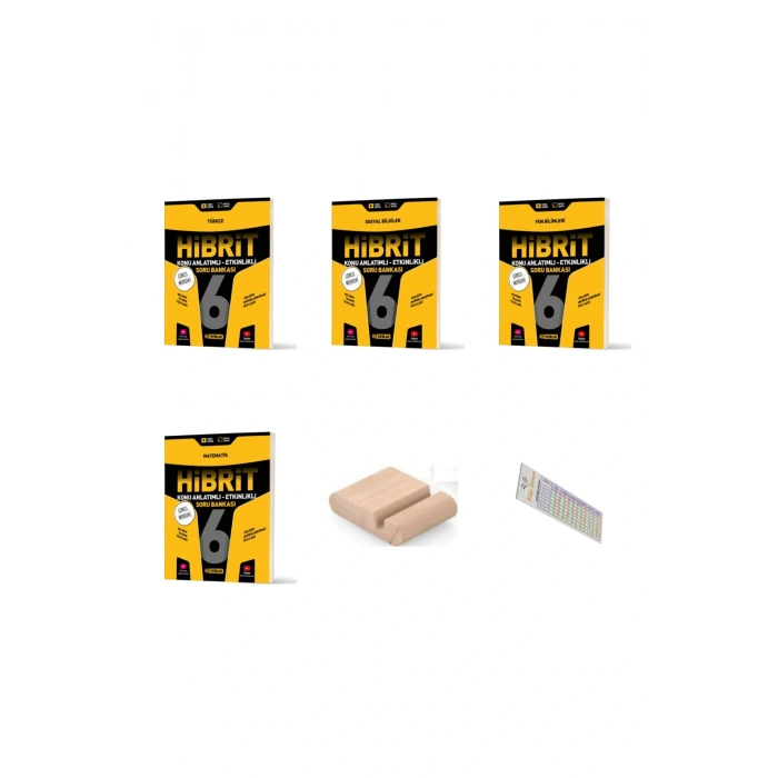 HIZ 6.Sınıf HİBRİT Fen Türkçe Matematik Sosy Soru Bankası YENİ MÜFREDAT+Telefon Tutucu +Çözüm Ayracı