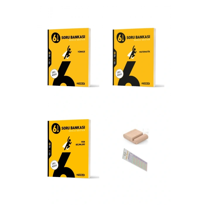HIZ 6.Sınıf Türkçe Matematik Fen Soru Bankası YENİ MÜFREDAT+Telefon Tutucu+Soru Çözüm Ayıracı