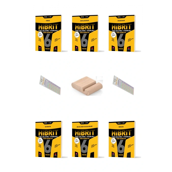 HIZ 6.Sınıf HİBRİT TÜM DERSLER SETİ Soru Bankası 6LI +Telefon Tutucu +Çözüm Ayracı