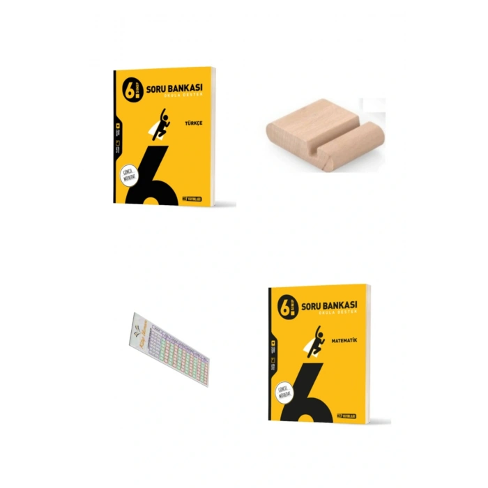 HIZ 6.Sınıf Matematik Türkçe Soru Bankası YENİ MÜFREDAT+Telefon Tutucu+Soru Çözüm Ayıracı