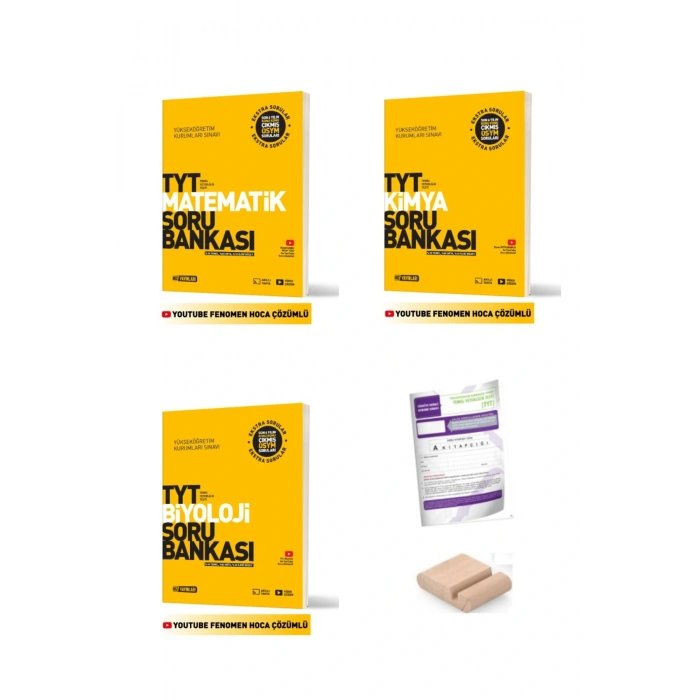 TYT Kimya Matematik Biyoloji Soru Bankası 2026 YKS + Deneme +Plan Deft+ Telefon Tutucu