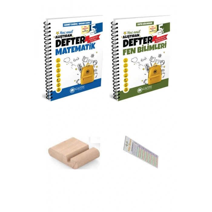 ÇANTA 5. Sınıf Fen Bilimleri Matematik Alıştıran Defter+Telefon Tutucu +Soru Çözüm Ayıracı