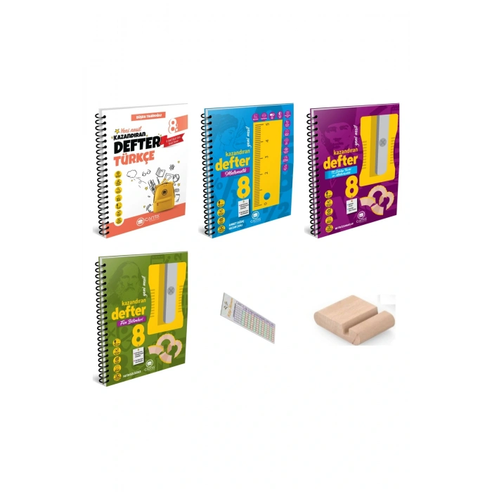 8.Sınıf Fen Türkçe Mat İnkılap Kazandıran Defter +Telefon Tutucu+ Soru Çözüm Ayıracı