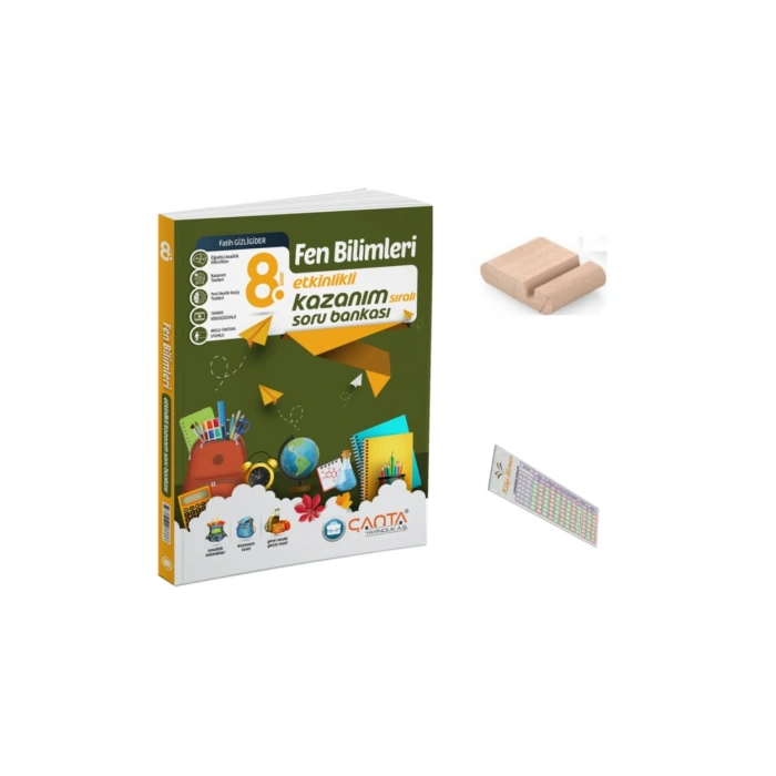 8.Sınıf Fen Etkinlikli Kazanım Sıralı Soru Bankası+Telefon Tutucu+Soru Çözüm Ayıracı