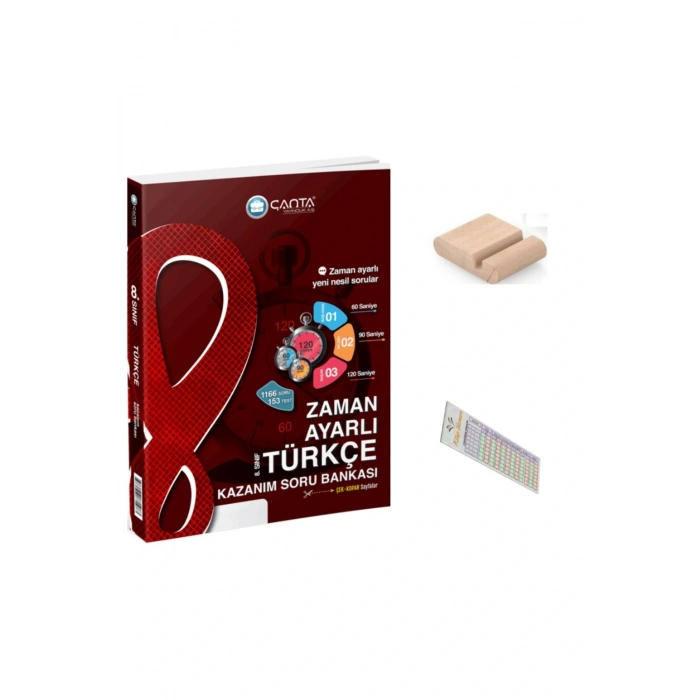 8.Sınıf Türkçe Zaman Ayarlı Soru Bankası +Telefon Tutucu+Soru Çözüm Ayıracı