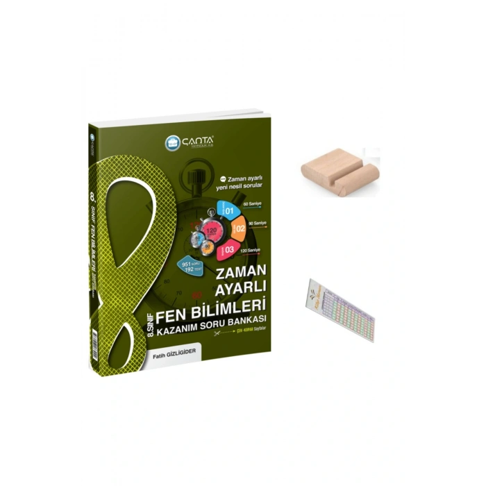 8.Sınıf Fen Zaman Ayarlı Soru Bankası +Telefon Tutucu+Soru Çözüm Ayıracı