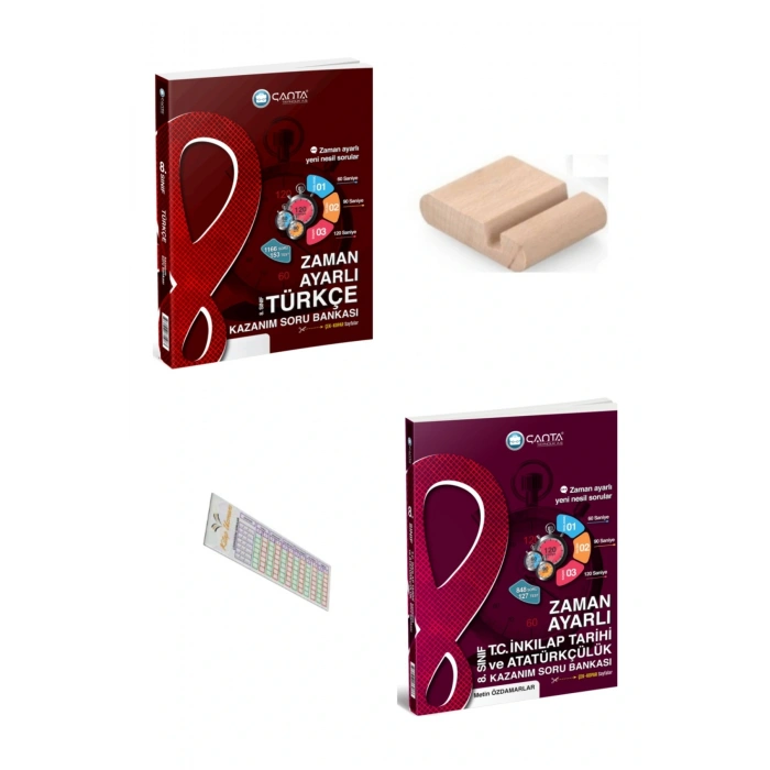 8.Sınıf Türkçe inkılap Zaman Ayarlı Soru Bankası +Telefon Tutucu+Soru Çözüm Ayıracı