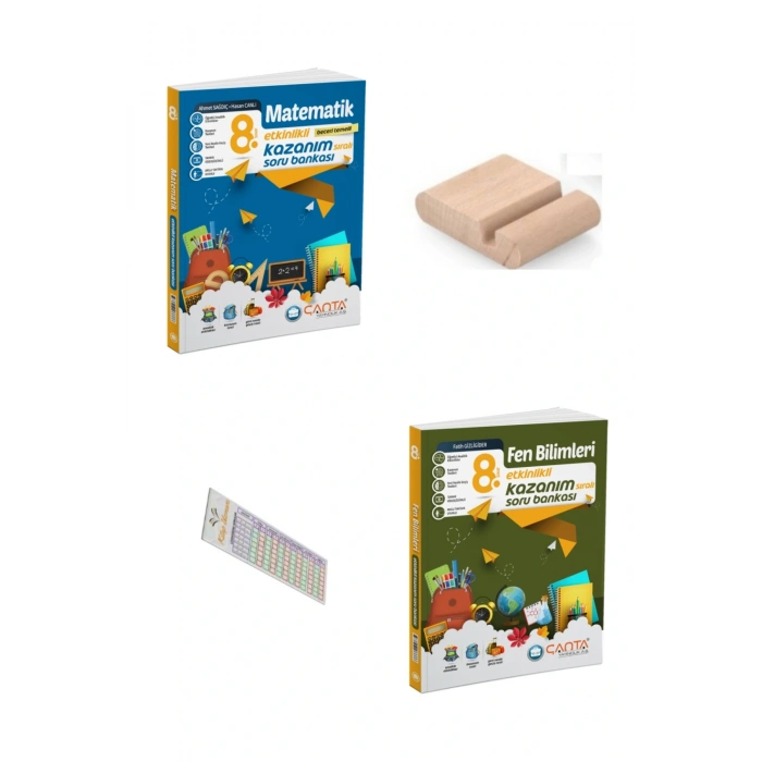8.Sınıf Fen Mat Etkinlikli Kazanım Sıralı Soru Bankası+Telefon Tutucu+Soru Çözüm Ayıracı