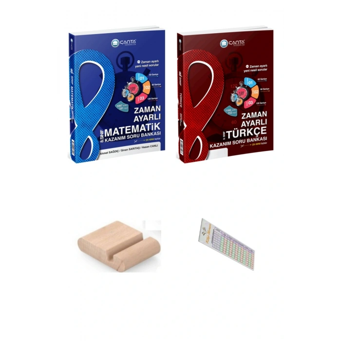 8.Sınıf Matematik Türkçe Zaman Ayarlı Soru Bankası +Telefon Tutucu+Soru Çözüm Ayıracı