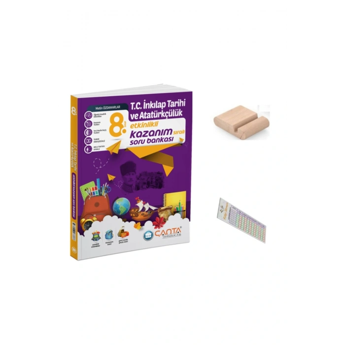 8.Sınıf İnkılap Etkinlikli Kazanım Sıralı Soru Bankası+Telefon Tutucu+Soru Çözüm Ayıracı