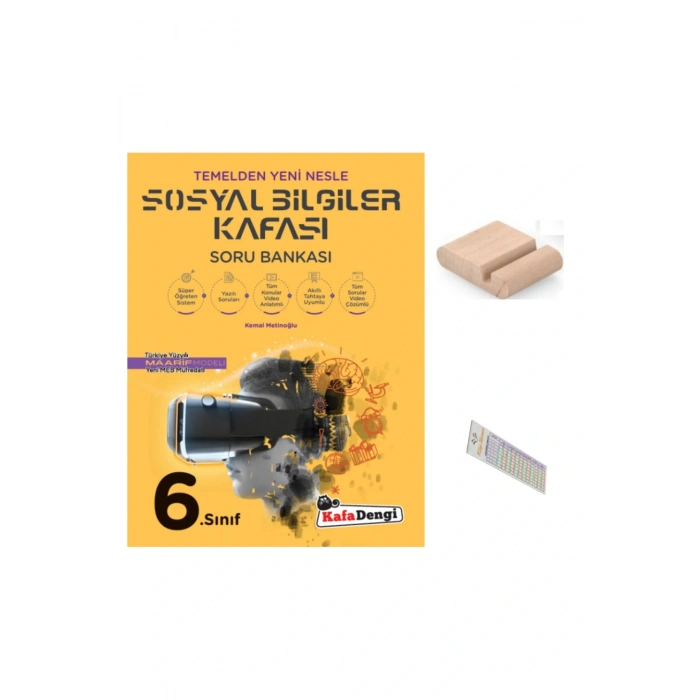 6.Sınıf Sosyal Bilgiler Kafası Soru Bankası 2025-2026 YENİ MÜFREDAT+Telefon Tutucu+Çözüm Ayracı