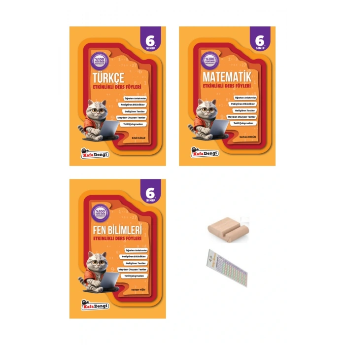 6.Sınıf Türkçe Matematik Fen Etkinlikli Ders Föyü 2026 YENİ MÜFREDAT+Telefon Tutucu+Çözüm Ayracı