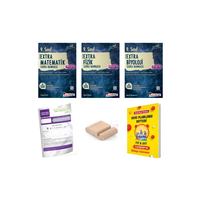 9. Sınıf Biyoloji Fizik Matematik Extra Soru Bankası YENİ MÜFREDAT+Telefon Tutucu+Deneme+Plan DefT