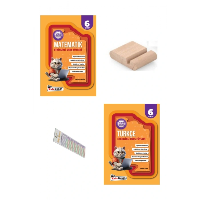 6.Sınıf Türkçe Matematik Etkinlikli Ders Föyü 2025-2026 YENİ MÜFREDAT+Telefon Tutucu+Çözüm Ayracı