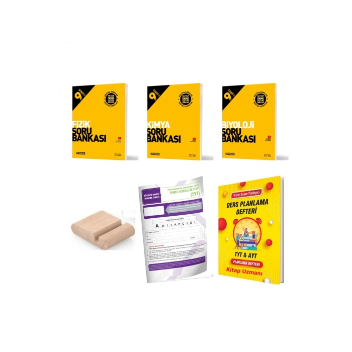 9.Sınıf Kimya Fizik Biyoloji Soru Bankası 2025-2026+Deneme+Plan Defteri+Telefon Tutucu