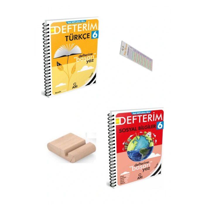 ARI 6. Sınıf Türkçe Sosyal Bilgiler Defterim 2025-2026 YENİ MÜFREDAT+Telefon Tutucu+Çözüm Ayracı