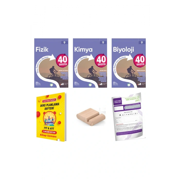 9.Sınıf 40 SEANS Fizik Kimya Biyoloji Konu Özt. Soru Bankası YENİ MÜFREDAT+Deneme+Telefon Tutucu