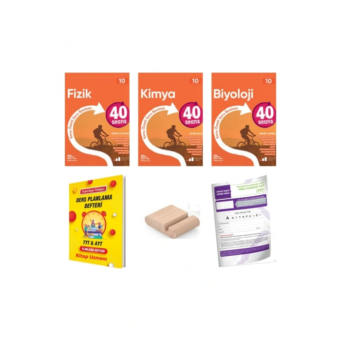 10.Sınıf 40 SEANS Fizik Kimya Biyoloji Konu Özt. Soru Bankası YENİ MÜFREDAT+Deneme+Telefon Tutucu