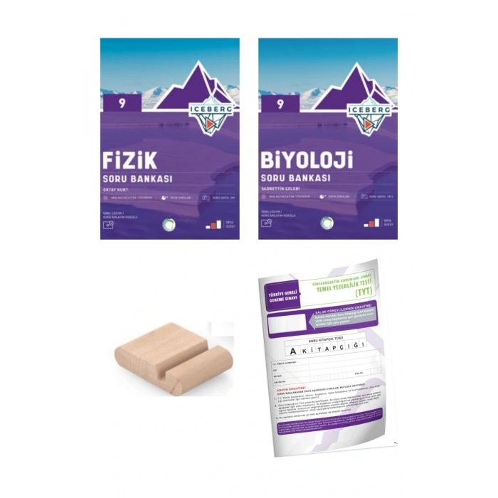 9.Sınıf ICEBERG Fizik Biyoloji Soru Bankası YENİ MÜFREDAT+Deneme+Telefon Tutucu