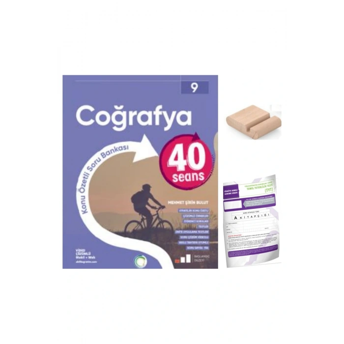 9.Sınıf 40 SEANS Konun Özetli Coğrafya Konu Özt. Soru Bankası YENİ MÜFREDAT+Deneme+Telefon Tutucu