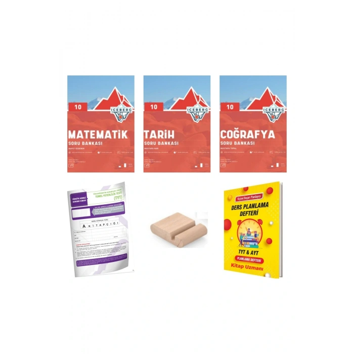 10.Sınıf ICEBERG Matematik Tarih Coğrafya Soru Bankası YENİ MÜFREDAT+Plan Deft+Deneme+Telefon Tutucu