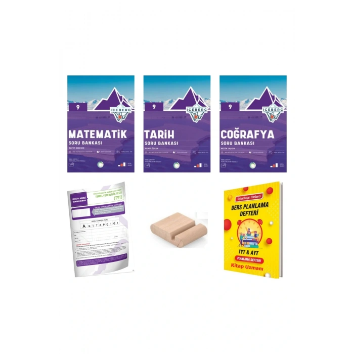 9.Sınıf ICEBERG Matematik Tarih Coğrafya Soru Bankası YENİ MÜFREDAT+Plan Deft+Deneme+Telefon Tutucu