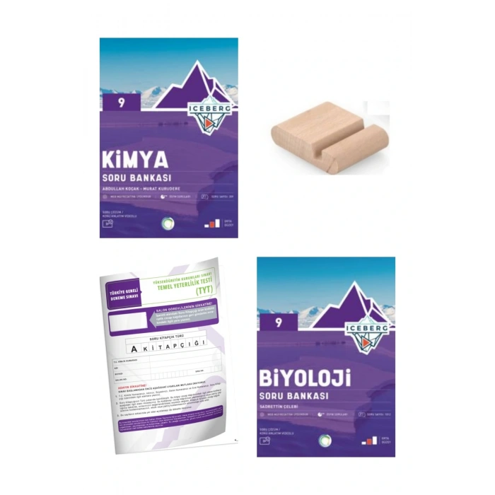 9.Sınıf ICEBERG Kimya Biyoloji Soru Bankası YENİ MÜFREDAT+Deneme+Telefon Tutucu