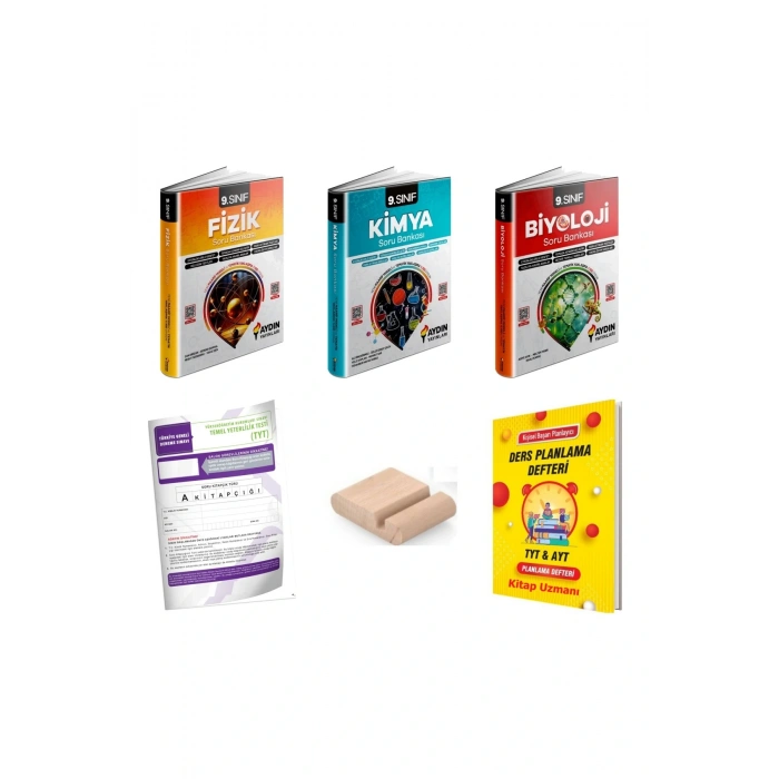 9.Sınıf Fizik Kimya Biyoloji Soru Bankası YENİ MÜFREDAT+Plan Defteri+Telefon Tutucu+Deneme