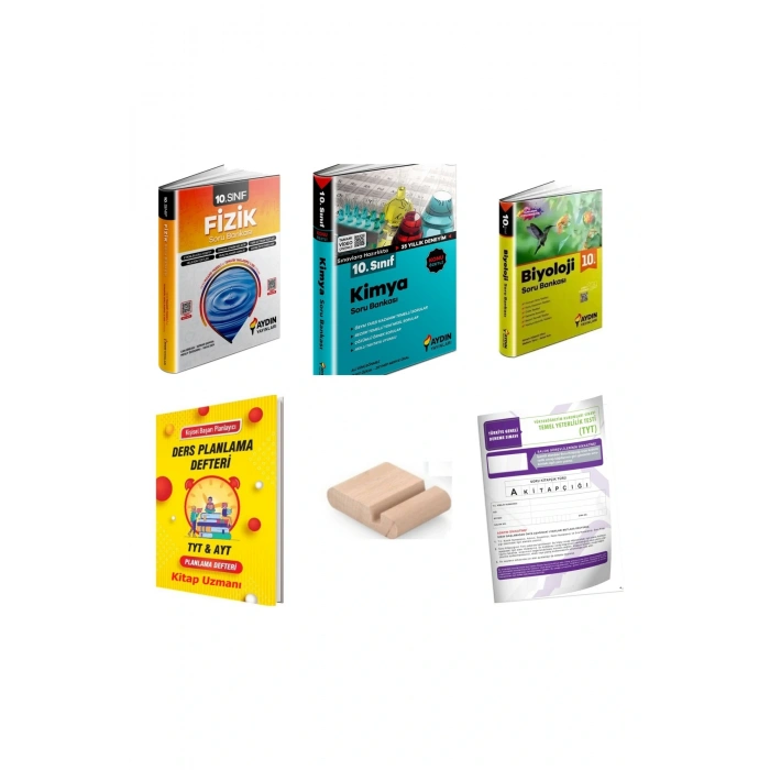 10.Sınıf Fizik Kimya Biyoloji Soru Bankası YENİ MÜFREDAT+Plan Defteri+Telefon Tutucu+Deneme