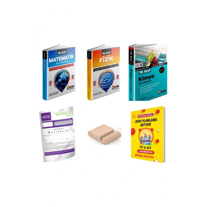 10.Sınıf Kimya Fizik Matematik Soru Bankası YENİ MÜFREDAT+Plan Defteri+Telefon Tutucu+Deneme