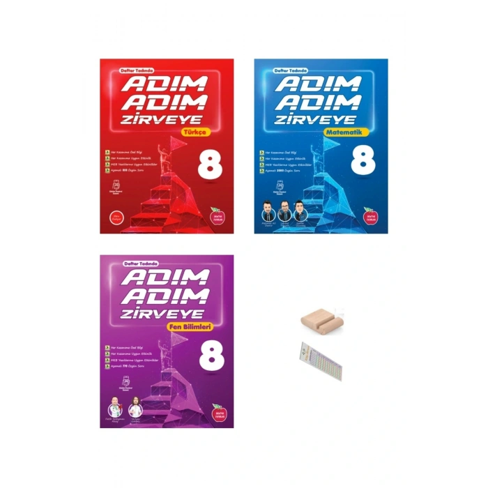 8.Sınıf ADIM ADIM ZİRVEYE Türkçe Matematik Fen Soru Bankası 2026 LGS +Telefon Tutucu+Çözüm Ayracı