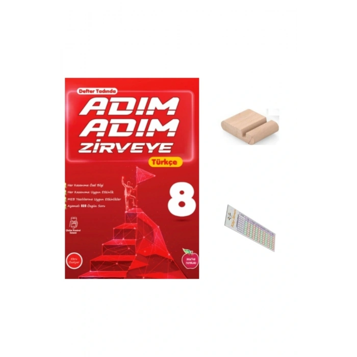 8.Sınıf ADIM ADIM ZİRVEYE Türkçe Soru Bankası 2026 LGS +Telefon Tutucu+Çözüm Ayracı