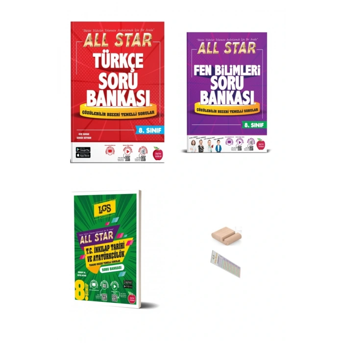 8.Sınıf ALL STAR Türkçe İnkilap Fen Bilimleri Soru Bankası 2026 LGS +Telefon Tutucu+Çözüm Ayracı
