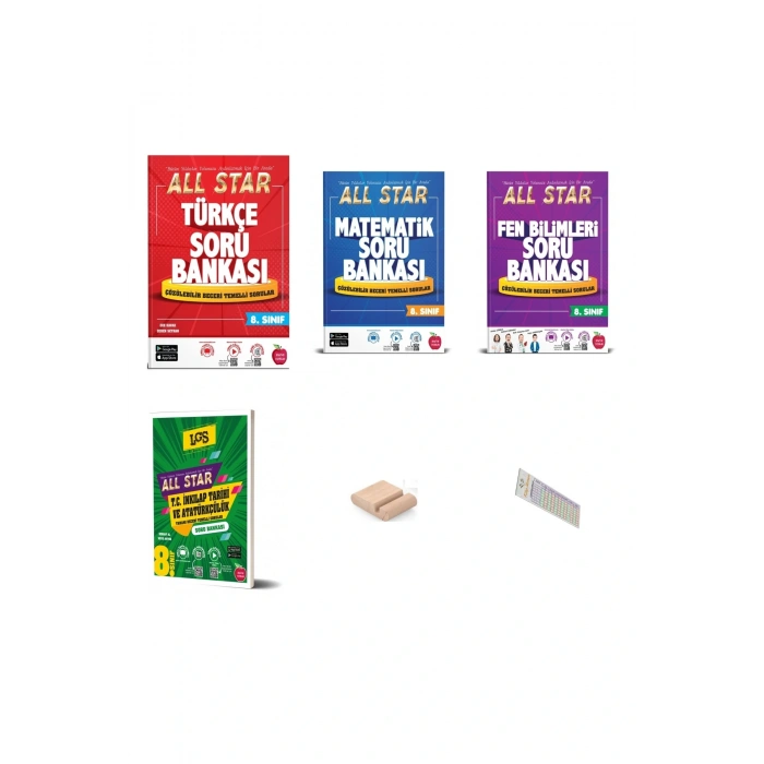 8.Sınıf ALL STAR TÜM DERSLER Soru Bankası 4lü SET 2026 LGS +Telefon Tutucu+Çözüm Ayracı
