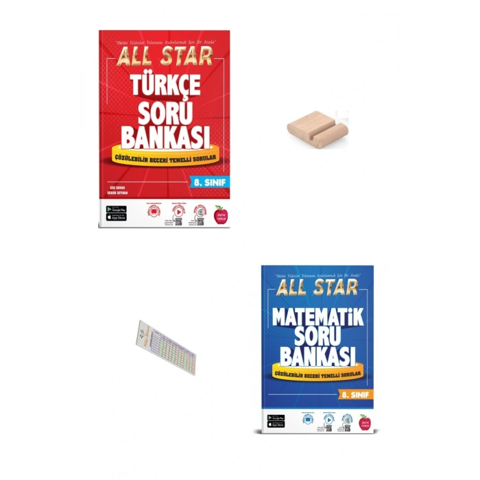 8.Sınıf ALL STAR Matematik Türkçe Soru Bankası 2026 LGS +Telefon Tutucu+Çözüm Ayracı