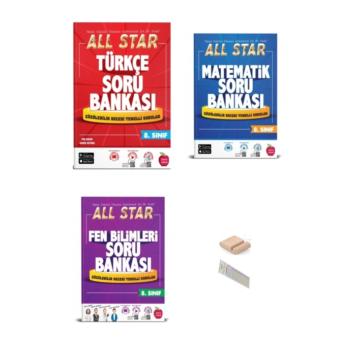8.Sınıf ALLSTAR Türkçe Matematik Fen Bilgisi Soru Bankası 2026 LGS +Telefon Tutucu+Çözüm Ayracı