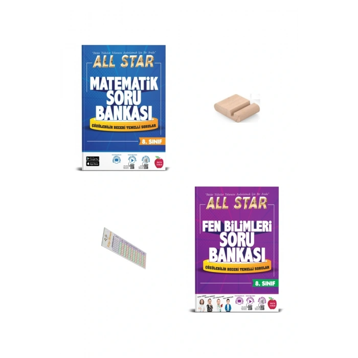 8.Sınıf ALLSTAR Matematik Fen Bilgisi Soru Bankası 2026 LGS +Telefon Tutucu+Çözüm Ayracı