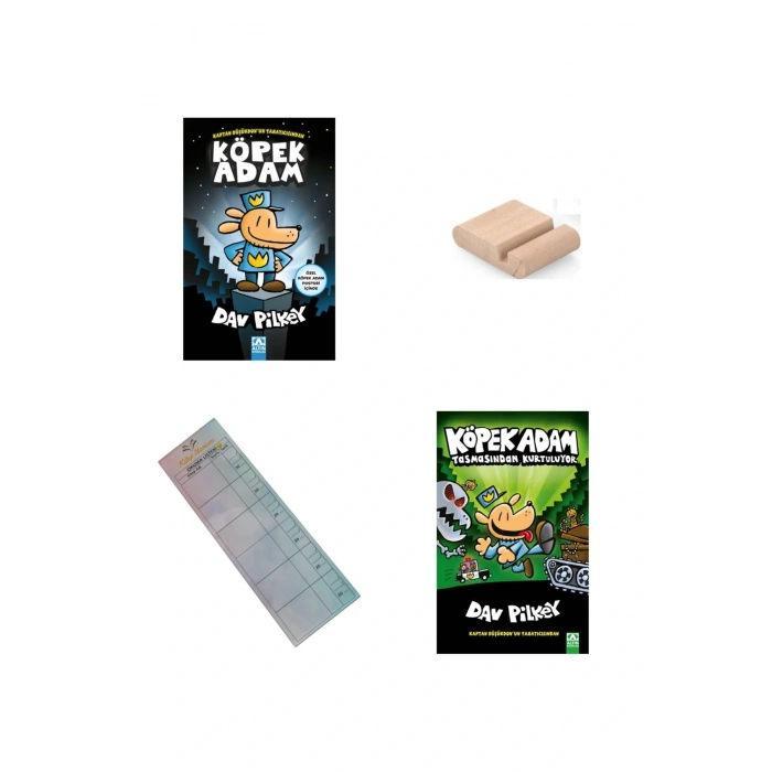 KÖPEK ADAM 1 . Ve 2. KİTAP 8-12 Yaş Hikaye / Çizgi Roman +Tablet Tutucu+ Takip Ayracı